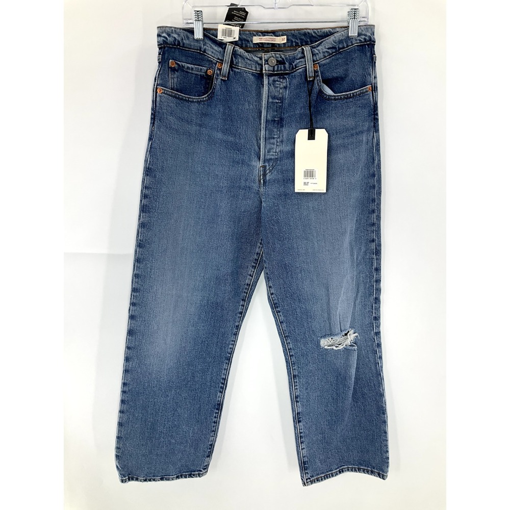 Levi's Premium Jeans Women Ribcage Straight Ankle 32x27 Buttonfly Denim